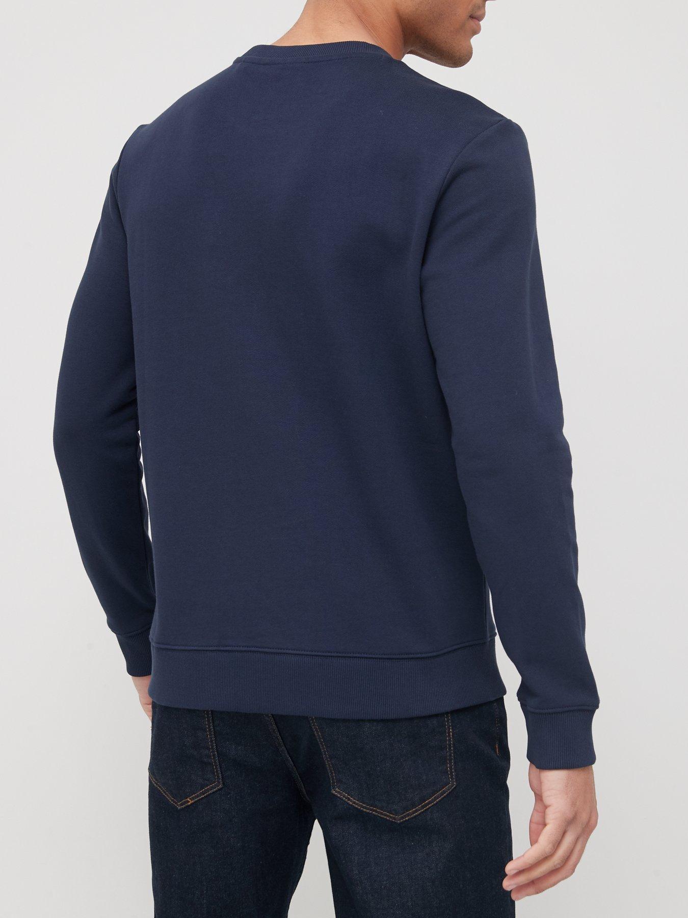 HUGO Diragol Red Patch Logo Sweatshirt - Dark Blue | Very.co.uk