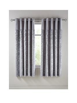 Product photograph of Alexis Marble Foil And Velvet Eyelet Curtains from very.co.uk