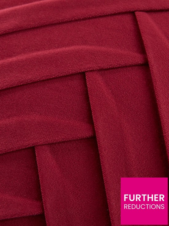 back image of michelle-keegan-pleated-velvet-boudoir-christmas-cushion-burgundy