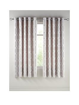 Product photograph of Florence Geometric Eyelet Curtains from very.co.uk