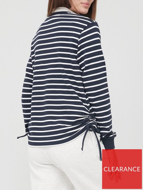 stillFront image of v-by-very-ruched-sweat-navy-stripe