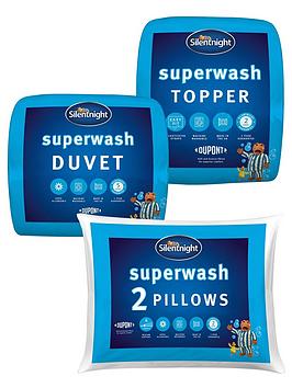 Silentnight Superwash 10.5 Tog Duvet, Pillow Pair And Mattress Topper Bundle
