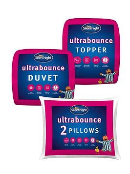 Silentnight Ultrabounce 13.5 Tog Duvet, Pillow Pair And Mattress Topper Bedding Bundle