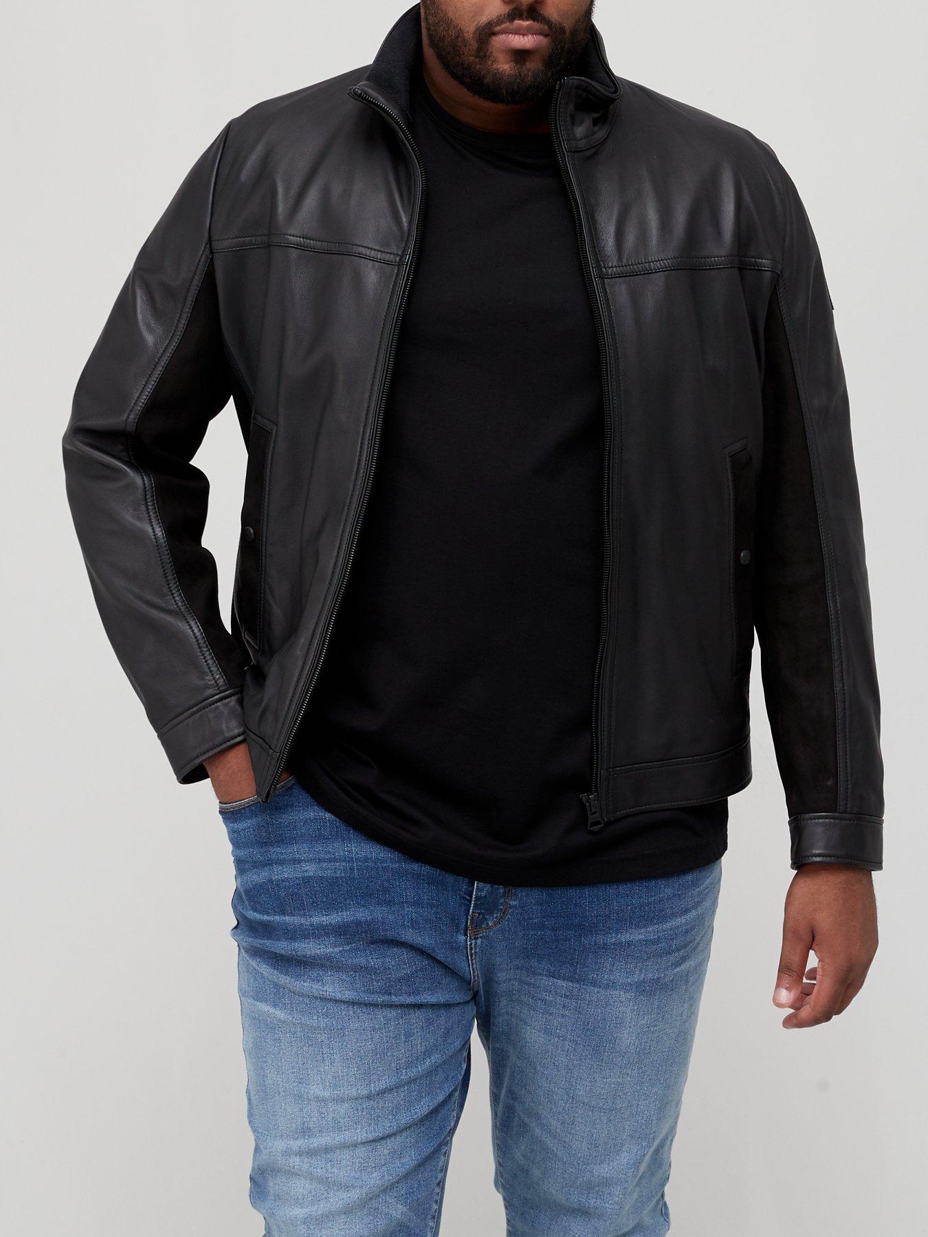 Men Big & Tall Joles 1 Leather Jacket - Black