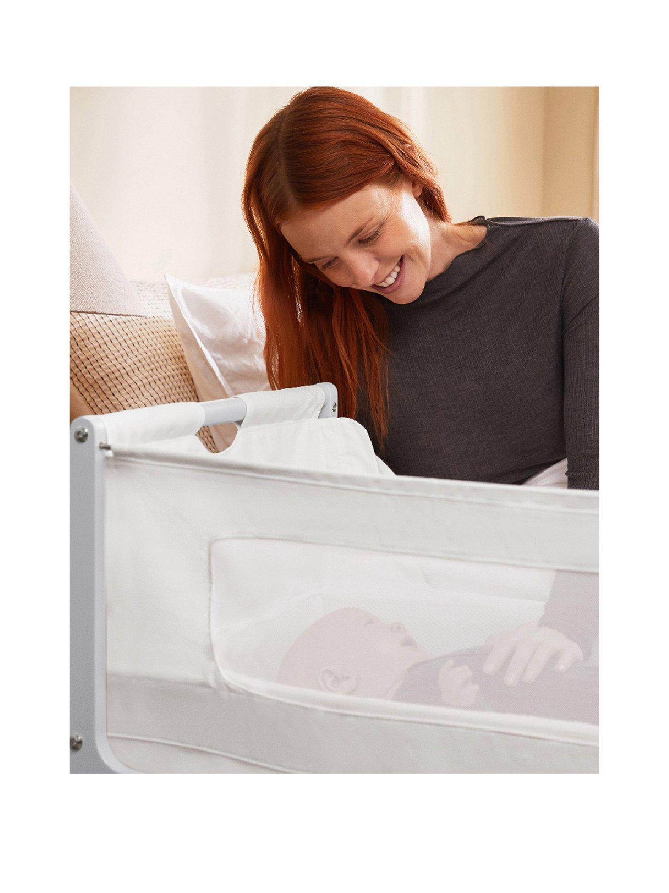 Snuz SnuzPod 4 Bedside Crib with Mattress Dove Grey very