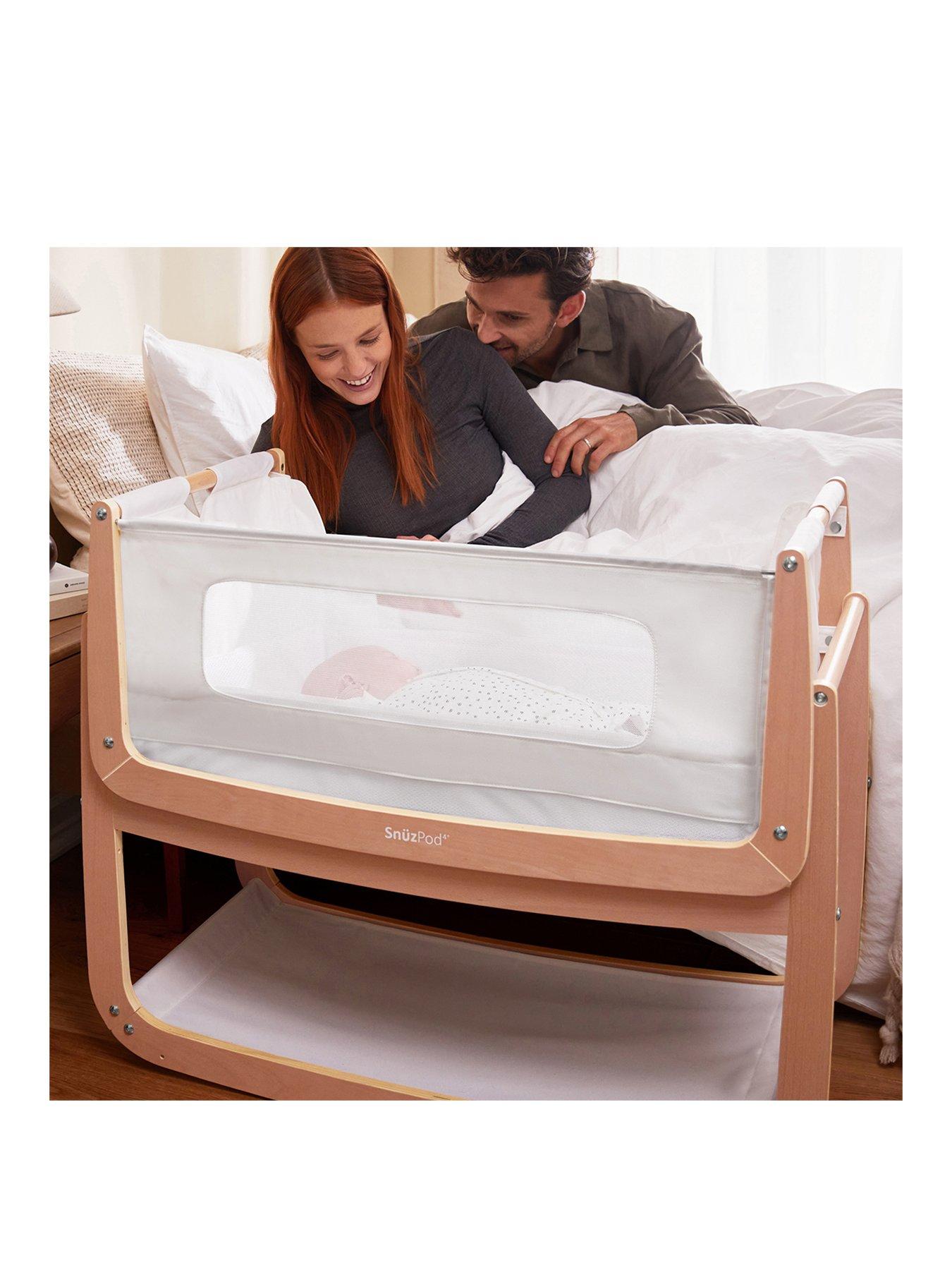 Snuz SnuzPod 4 Bedside Crib with Mattress Natural very.co.uk