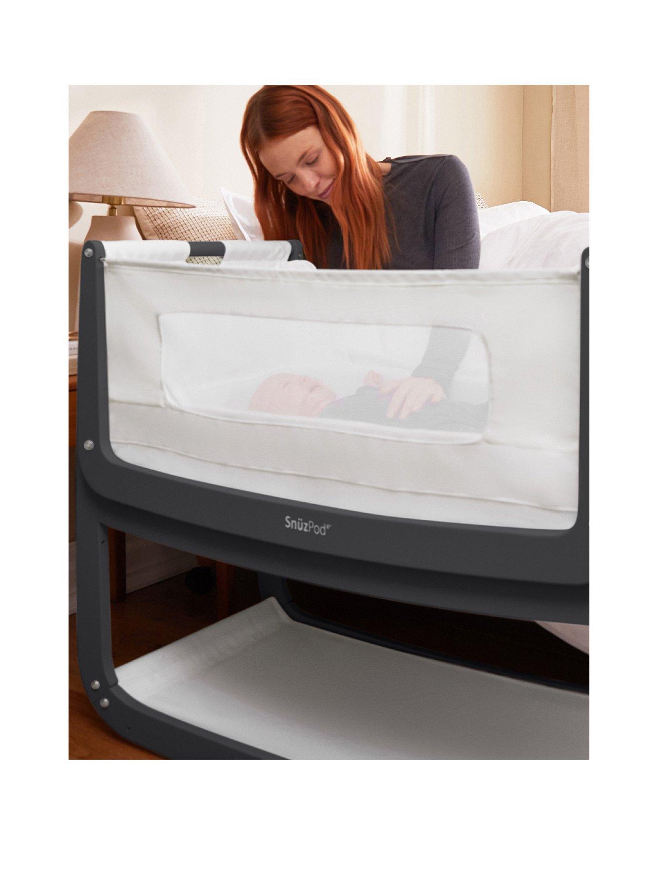 Snuz SnuzPod 4 Bedside Crib with Mattress Slate very.co.uk
