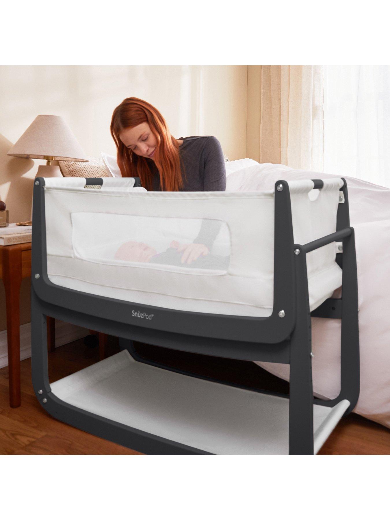 Snuz SnuzPod 4 Bedside Crib with Mattress - Slate | Very.co.uk