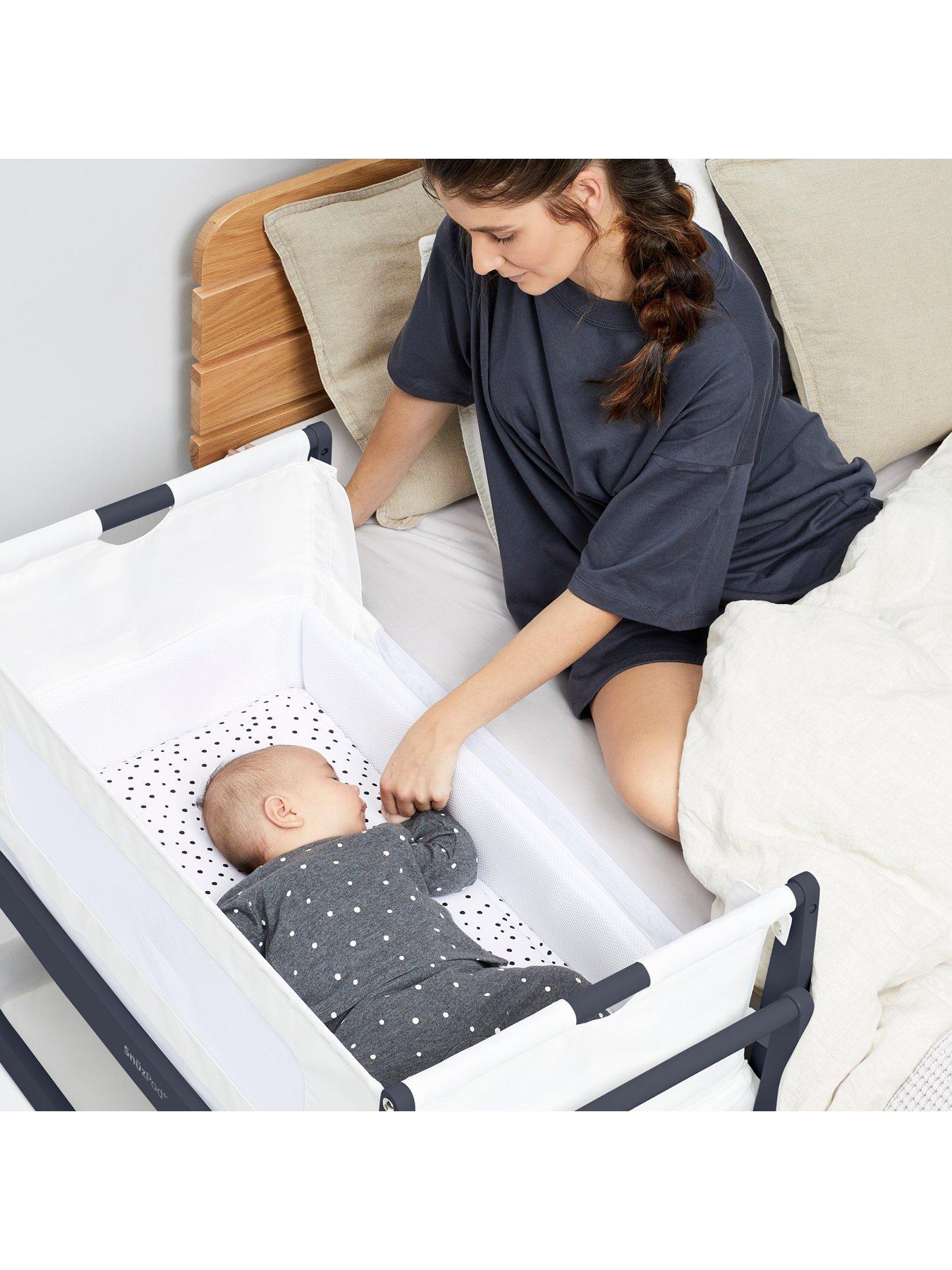 Snuz SnuzPod 4 Bedside Crib with Mattress Navy very.co.uk