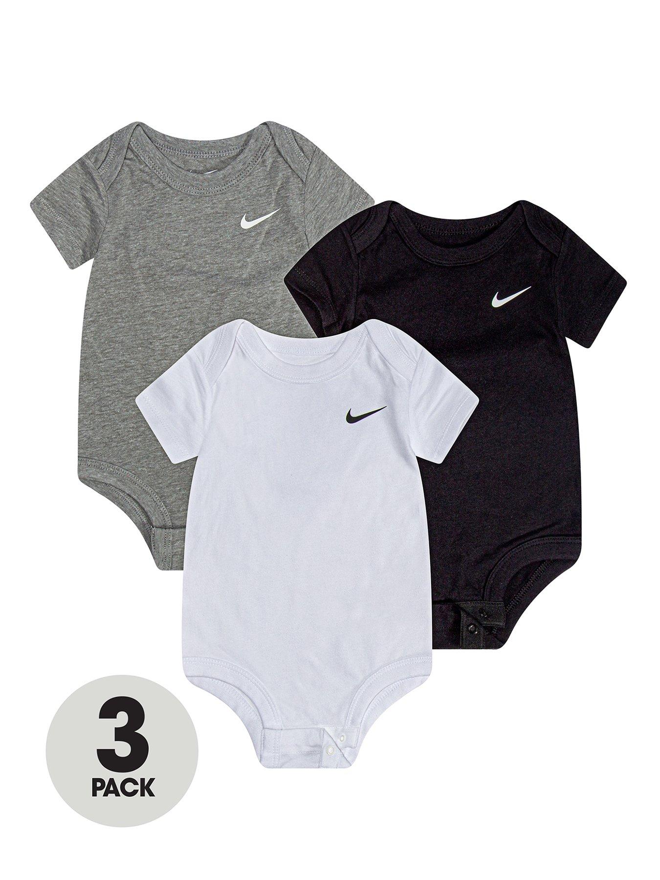 Nike Baby Boys 3 Pack Swoosh Bodysuit Black very