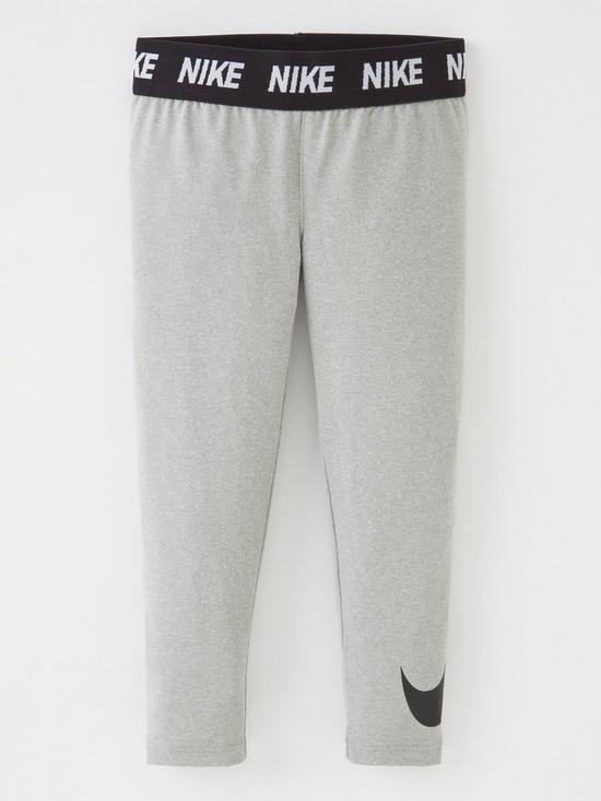 front image of nike-younger-girl-sport-essent-printed-legging-grey