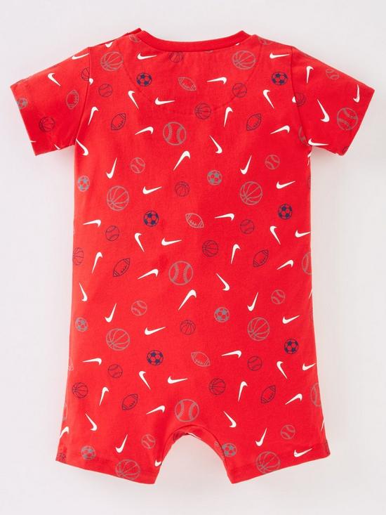 back image of nike-younger-boy-printed-romper-red