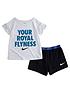  image of nike-younger-girlsnbsplil-bugs-butterfly-short-sleeve-t-shirt-and-shorts-set-black