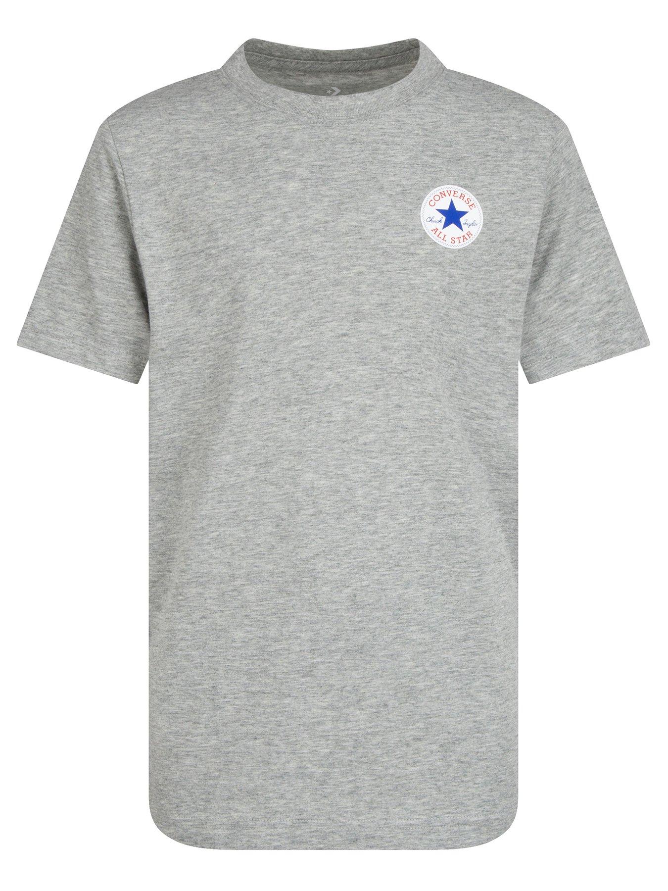 Converse: Older Boys Short Sleeve Printed Chuck Taylor Patch T-Shirt - Grey