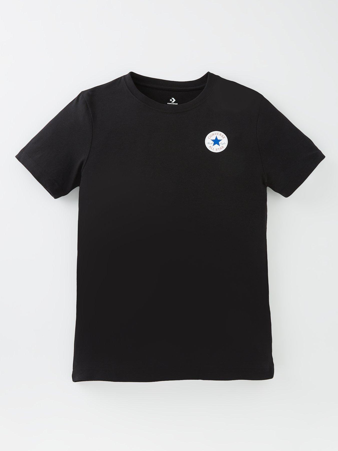 converse older boy short sleeve printed chuck taylor patch t-shirt - black