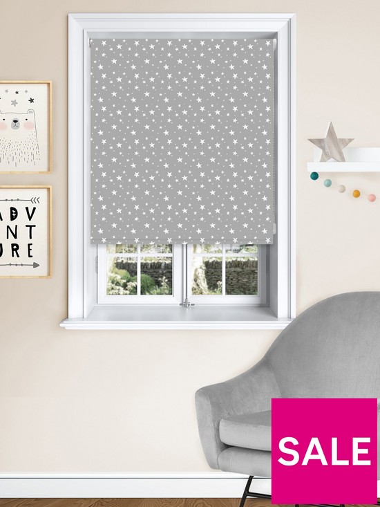 front image of starry-night-blackout-printed-roller-blind