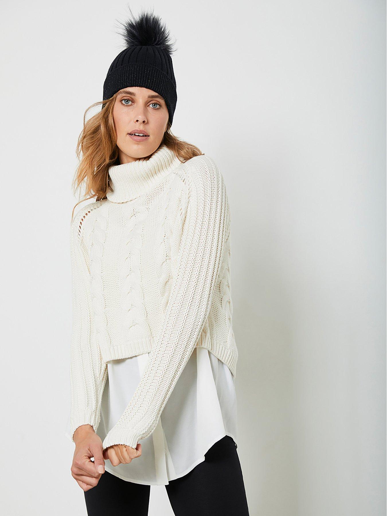 mint velvet cream buttoned cuff knit