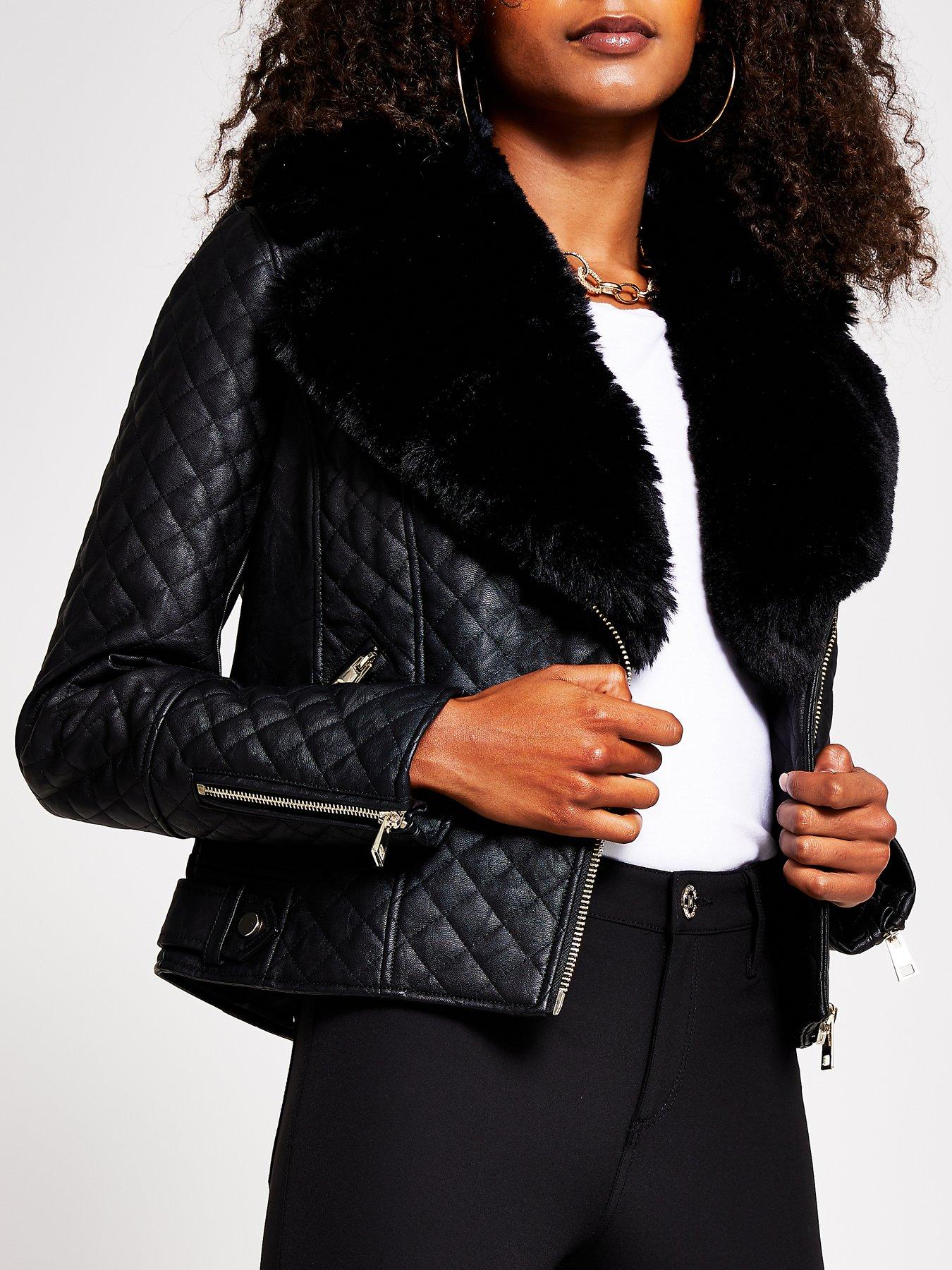 next black fur jacket