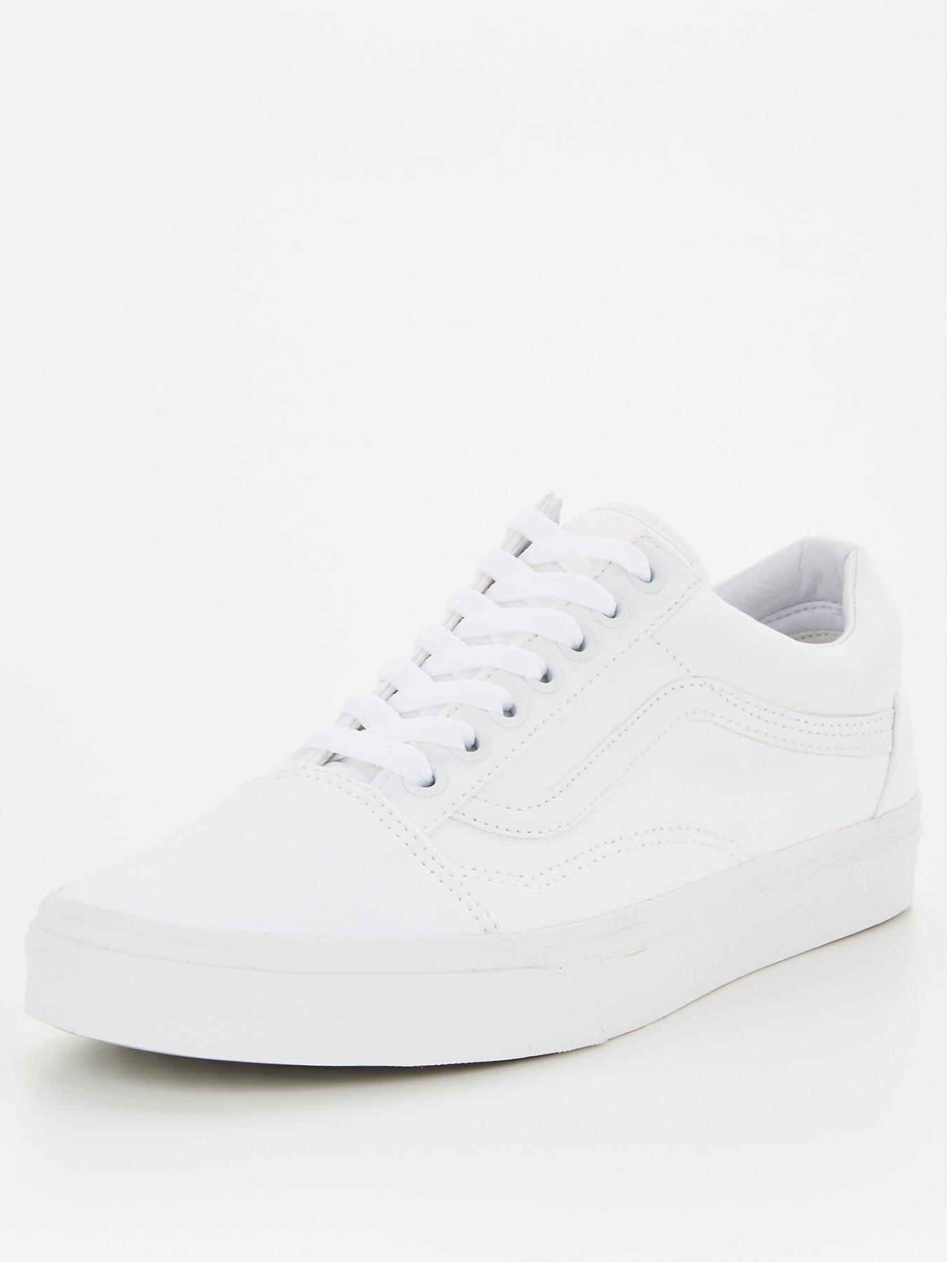 Mens all white shop vans old skool