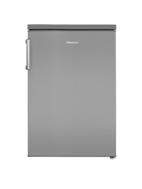 front image of hisense-rl170d4bce-55cmnbspwidth-under-counter-fridge-larder-stainless-steel-look