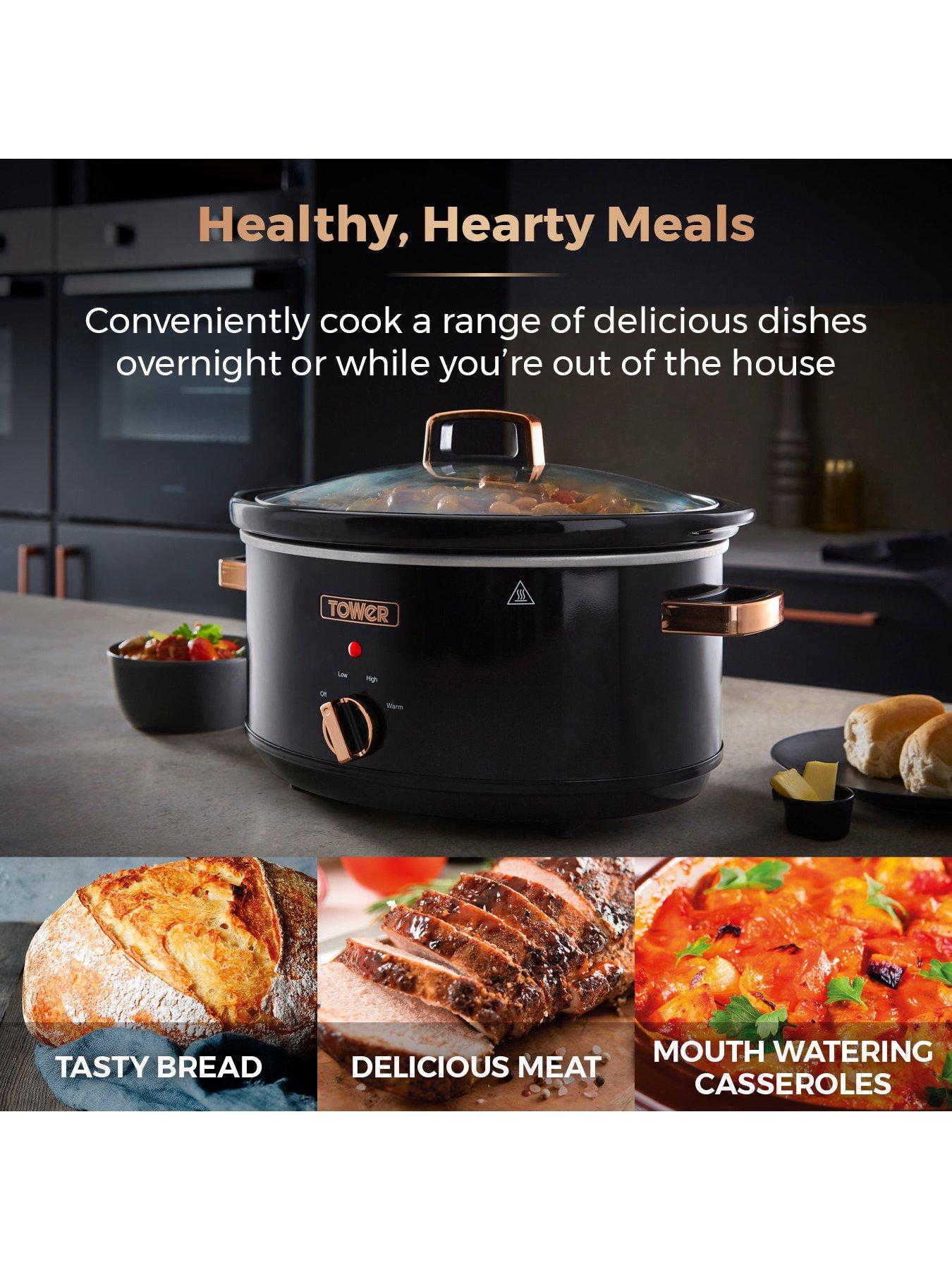 Tower 6.5L S/S Slow Cooker Rose Gold Very.co.uk