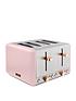  image of tower-cavaletto-4-slice-toaster-pink