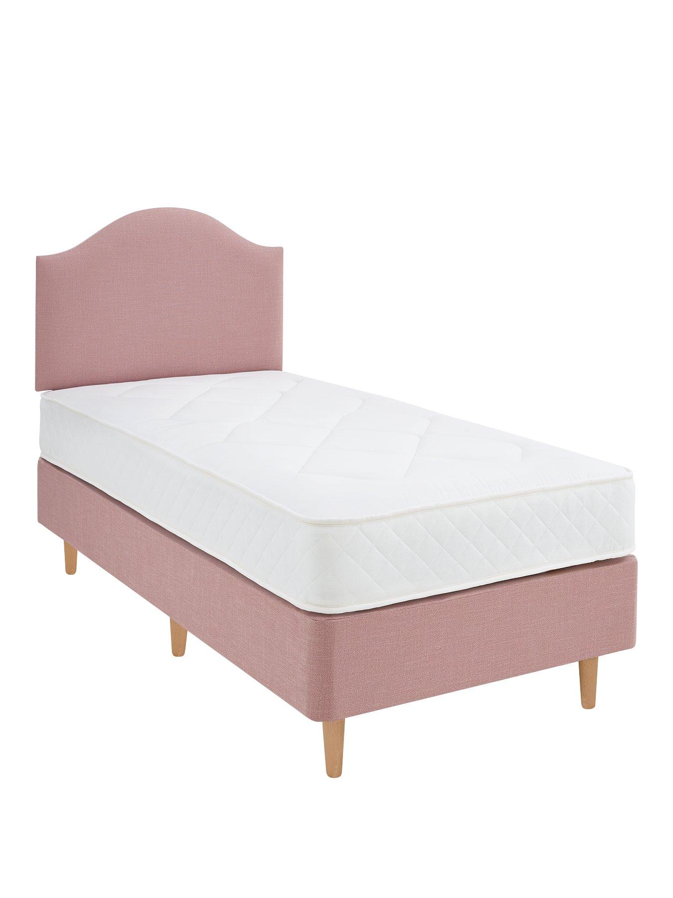 Product photograph of Shire Beds Princess Divan With Headboard And Mattress - Pink from very.co.uk