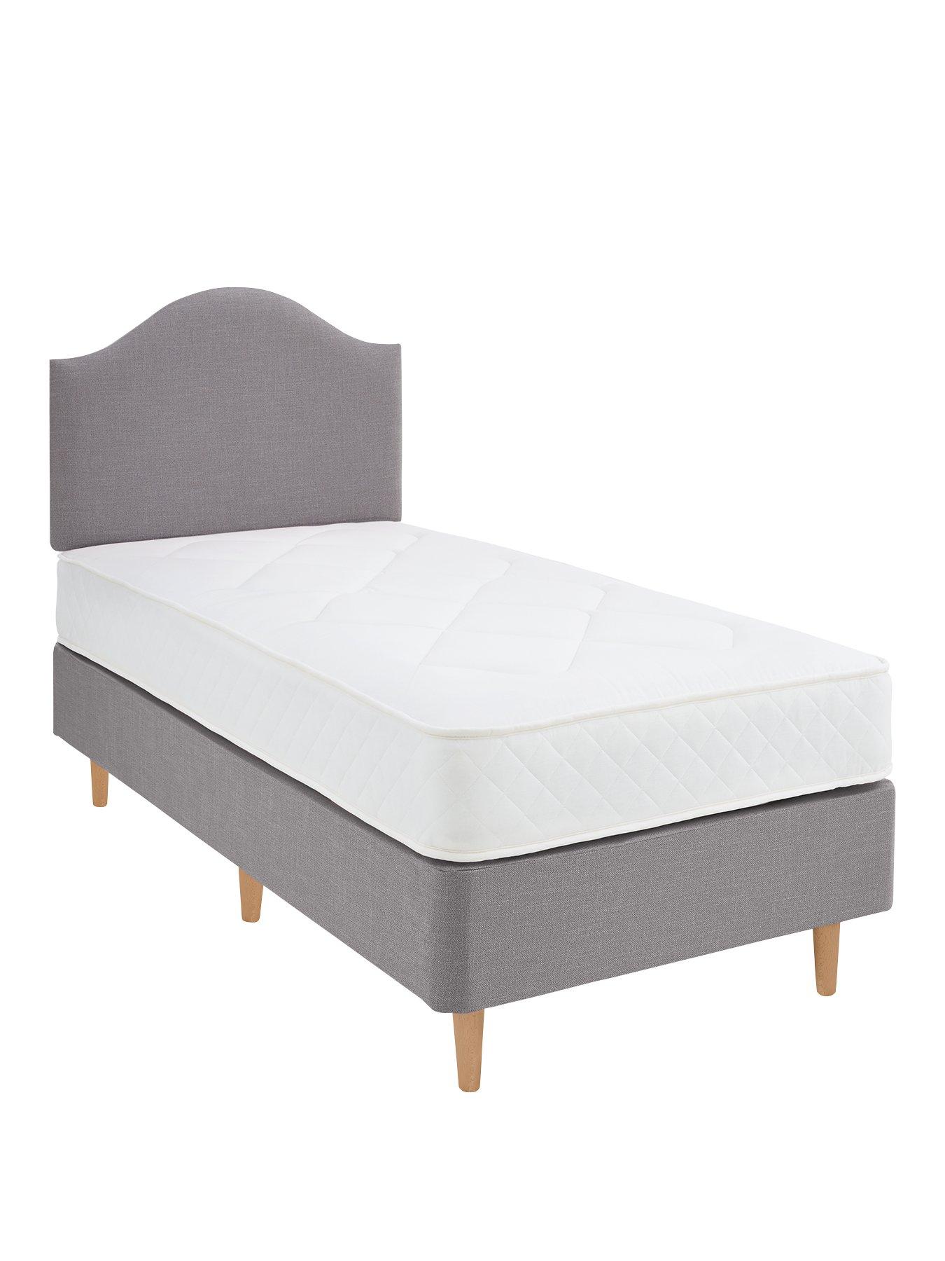 Product photograph of Shire Beds Princess Divan With Headboard And Mattress - Grey from very.co.uk