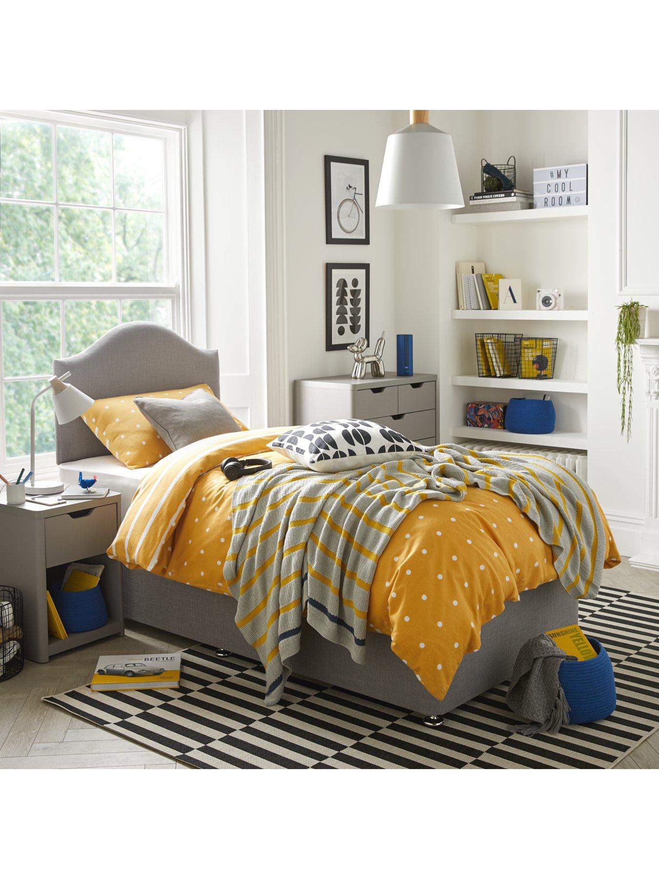 undefined Kids Mattress, Divan Base and Headboard Bed Set - Grey - FSC® Certified