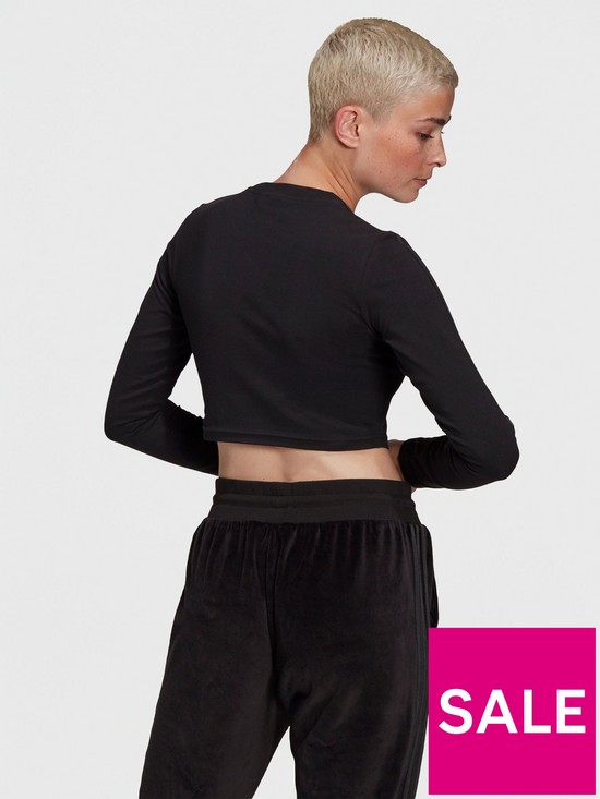 stillFront image of adidas-originals-relaxed-risque-cropped-long-sleeve-tee-black