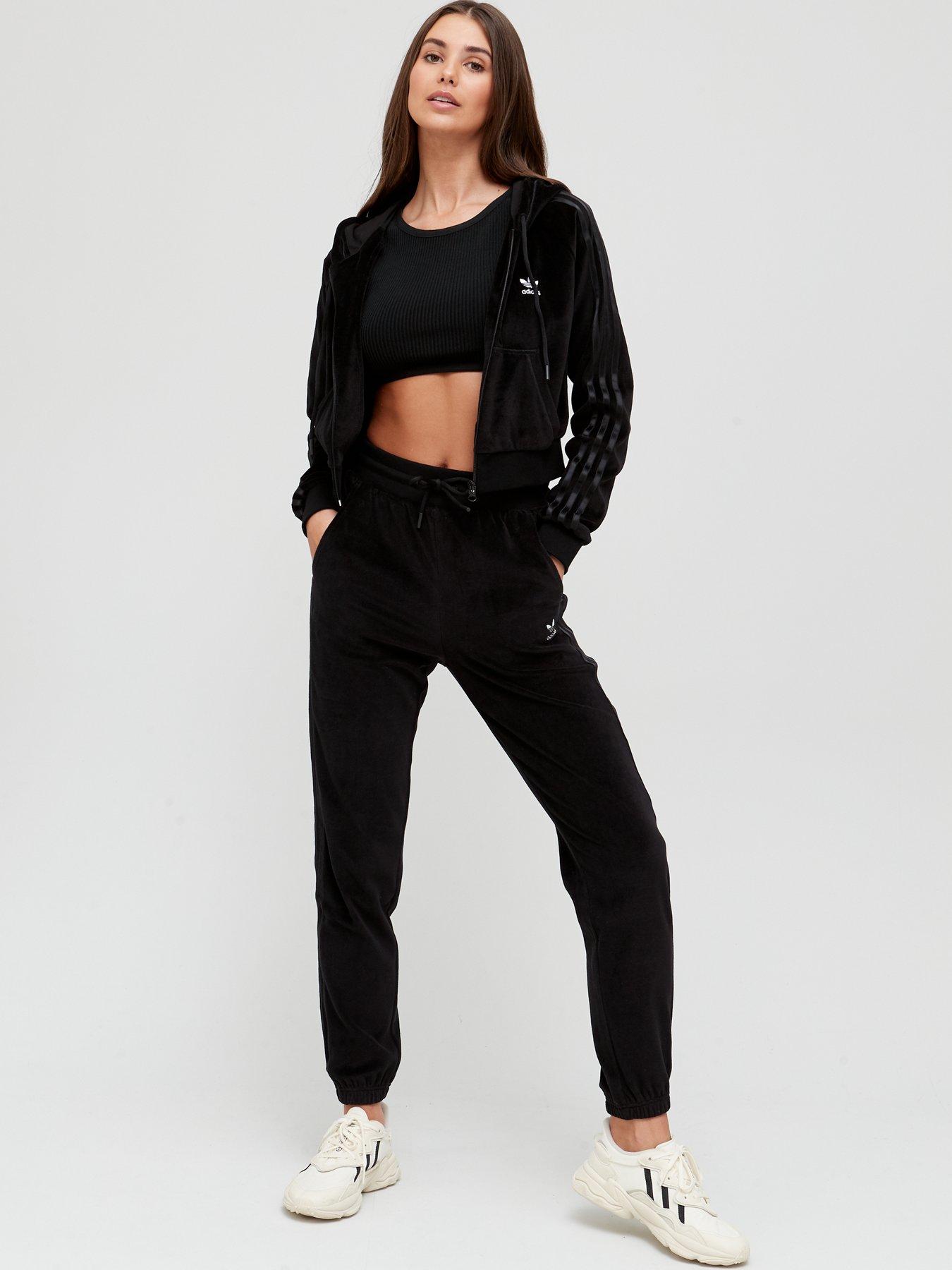adidas velvet joggers black