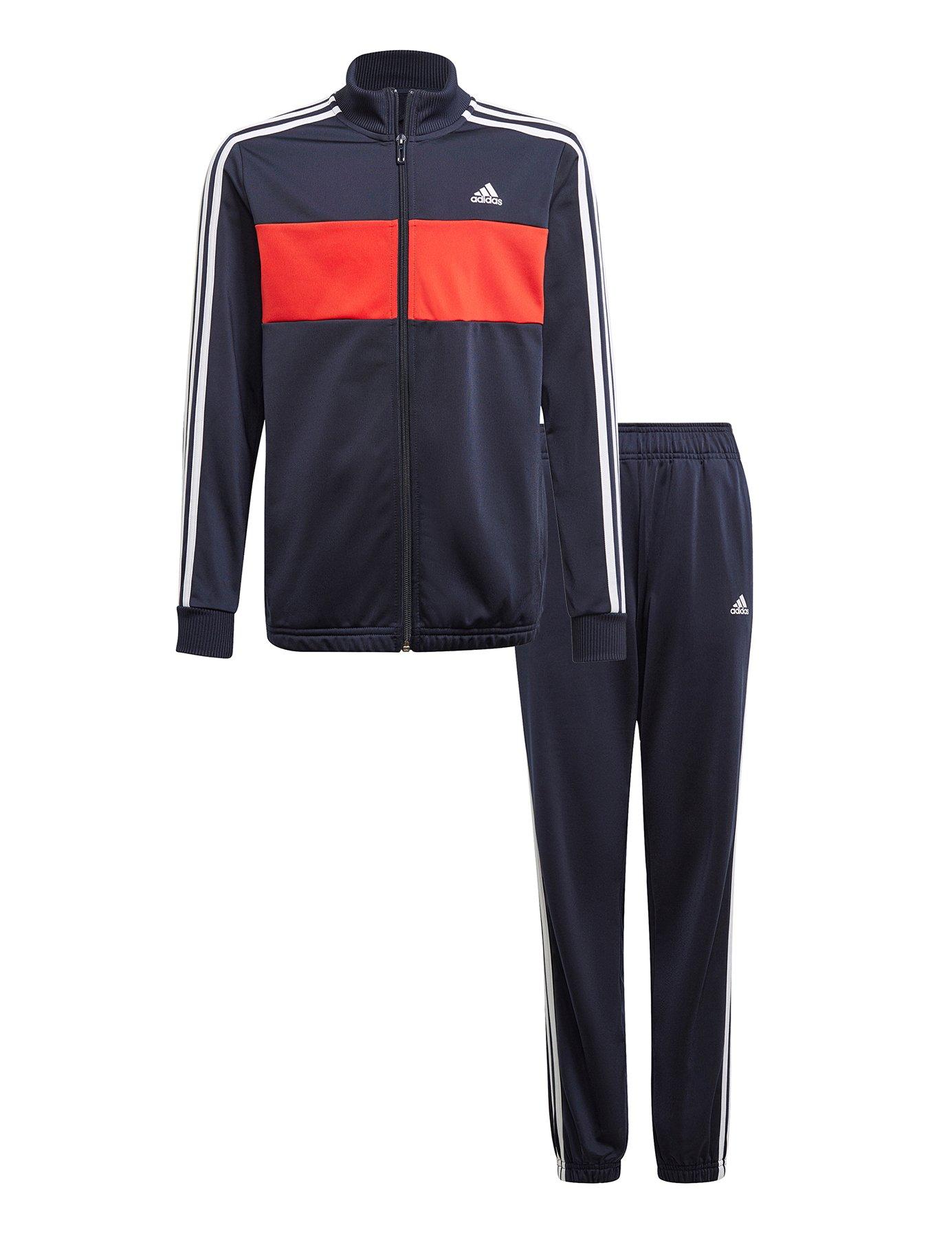 Boys navy adidas tracksuit hot sale