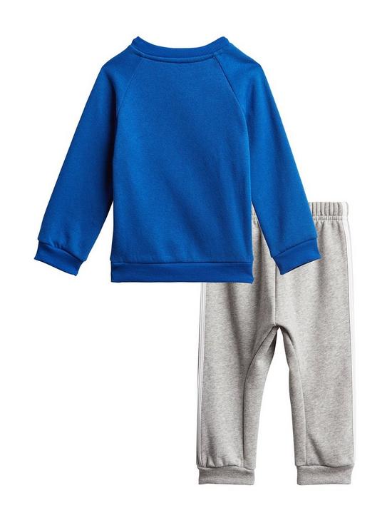 back image of adidas-infant-3-stripe-logo-jogger-set-blue
