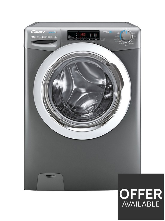 front image of candy-smart-pro-csow2853twcge-8kg-wash-5k-dry-washer-dryer-with-1200-rpm-spinnbspwith-wifi-graphite