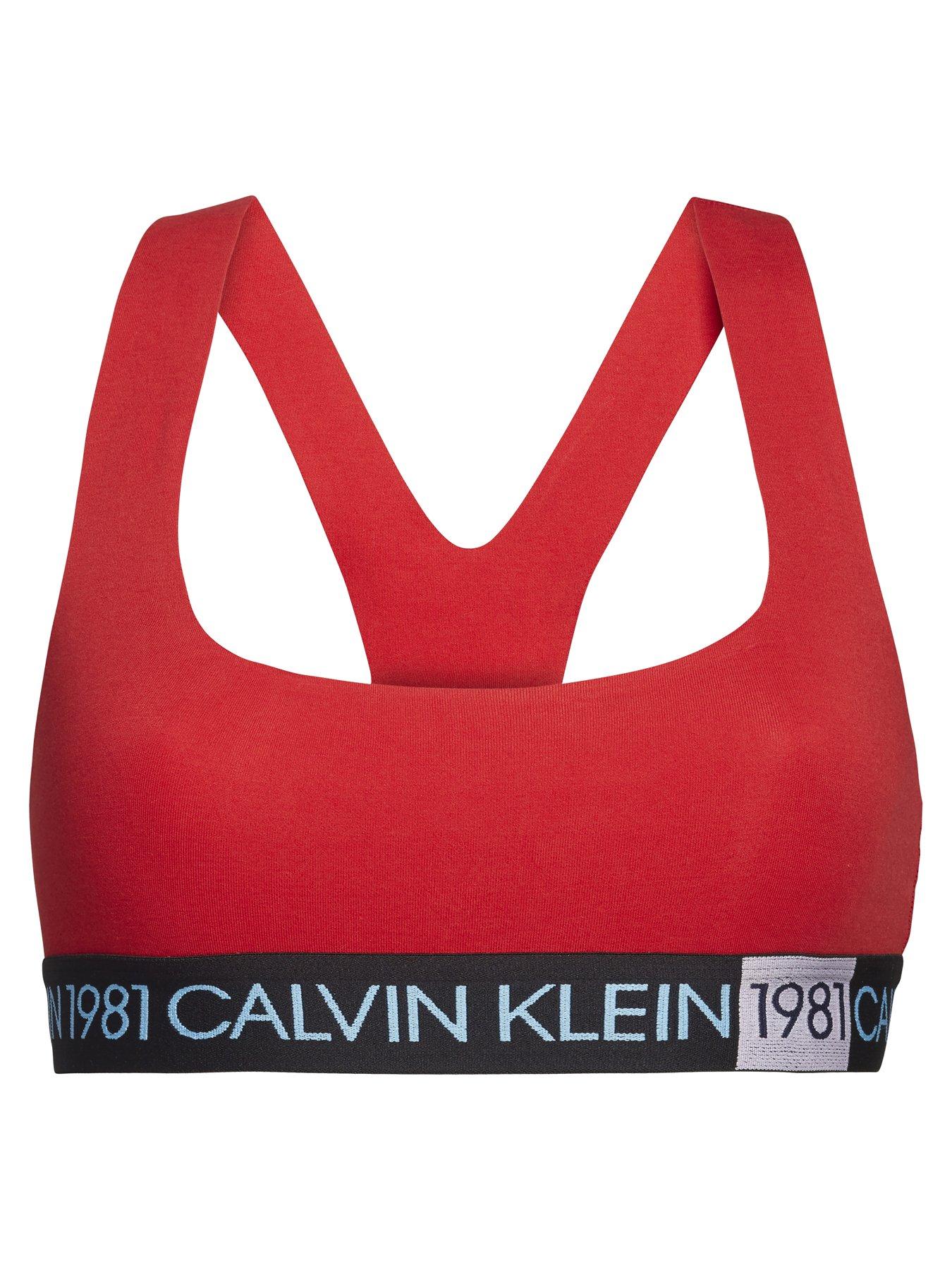red calvin klein bralette