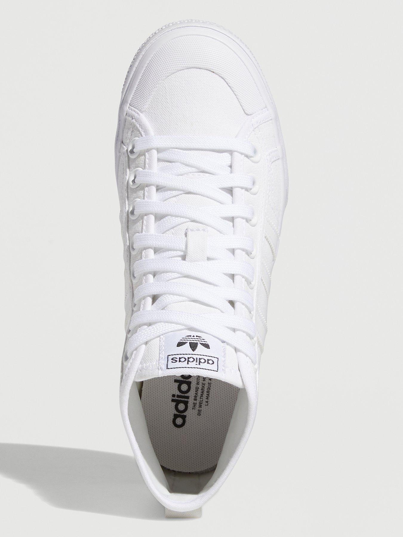adidas Originals Womens Nizza Platform Mid Trainers White Very