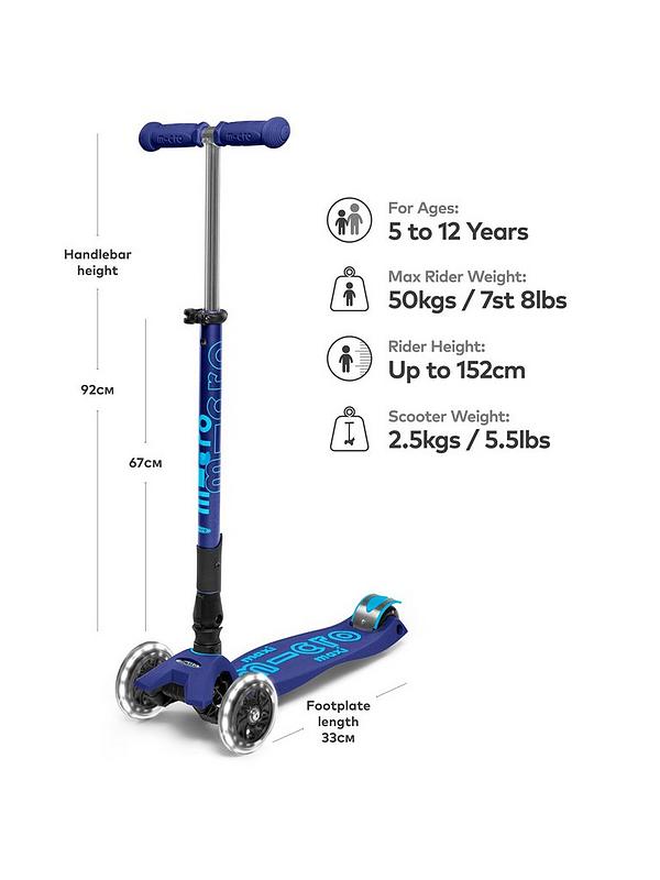 Image 2 of 6 of Micro Scooter Maxi Micro Deluxe Foldable LED Scooter - Navy