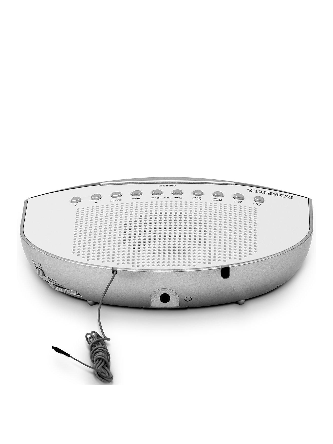 Roberts Chronologic VI MW/FM dual alarm clock radio with instant time set White very.co.uk