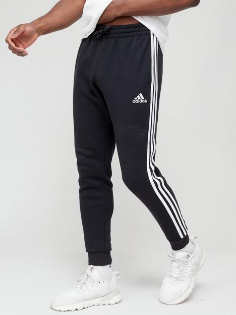 adidas-3-stripe-fleece-pants-black
