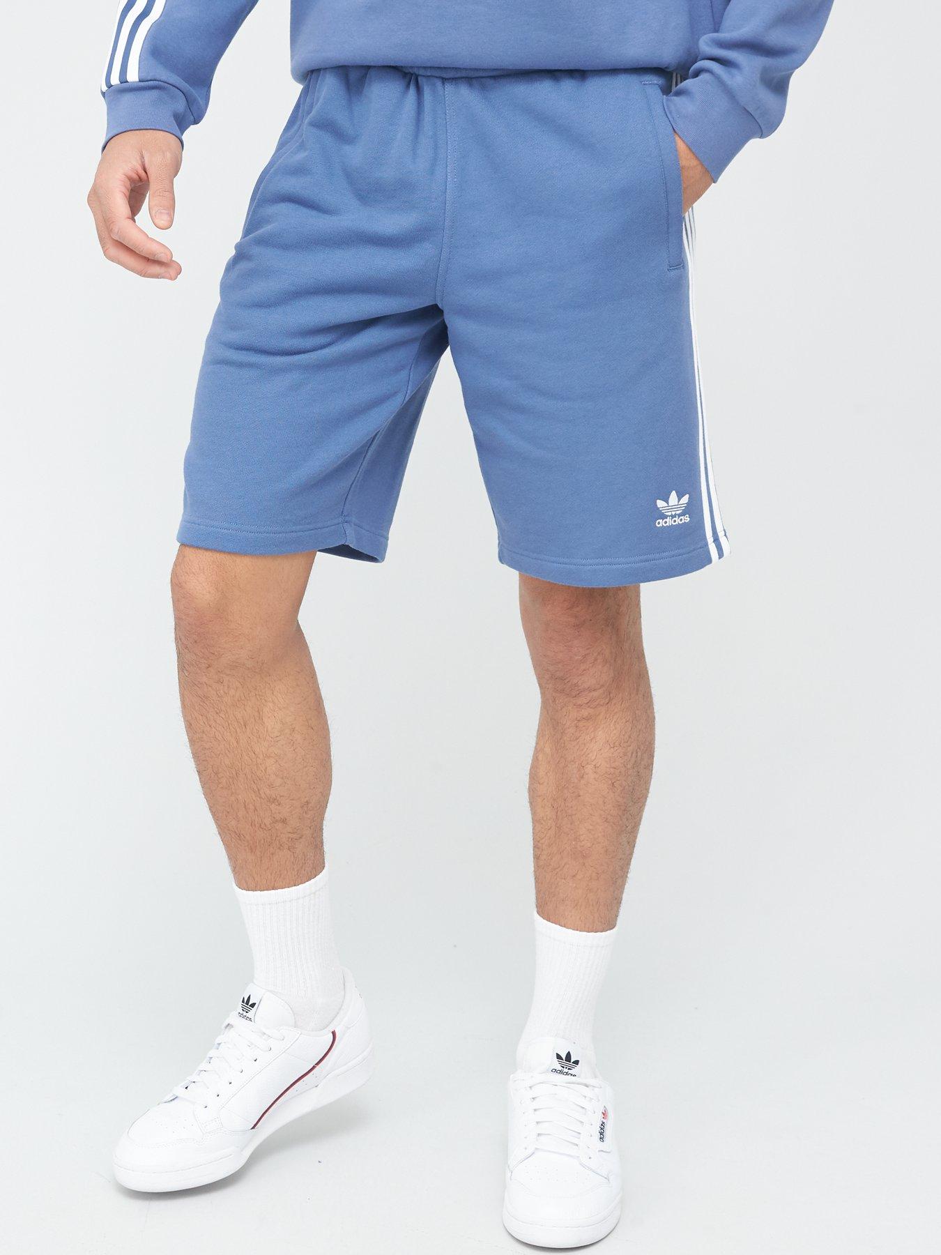adidas 3 stripe shorts blue