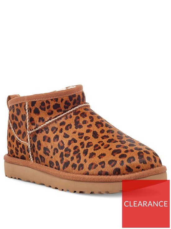front image of ugg-classic-ultra-mini-ankle-boot-leopard