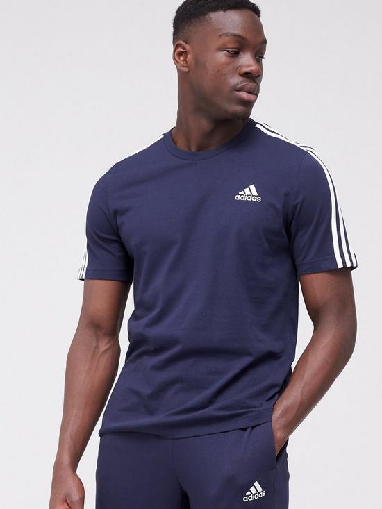 front image of adidas-3-stripes-t-shirt-ink