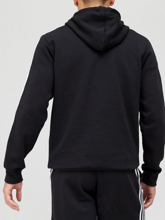 stillFront image of adidas-3-stripe-fleece-hoodie-black