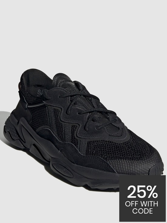 front image of adidas-originals-ozweego-trainers-black