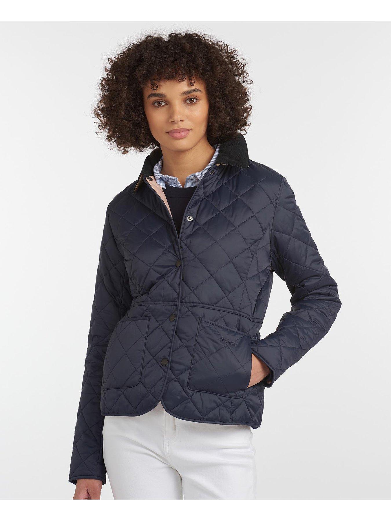 Barbour navy jacket store womens