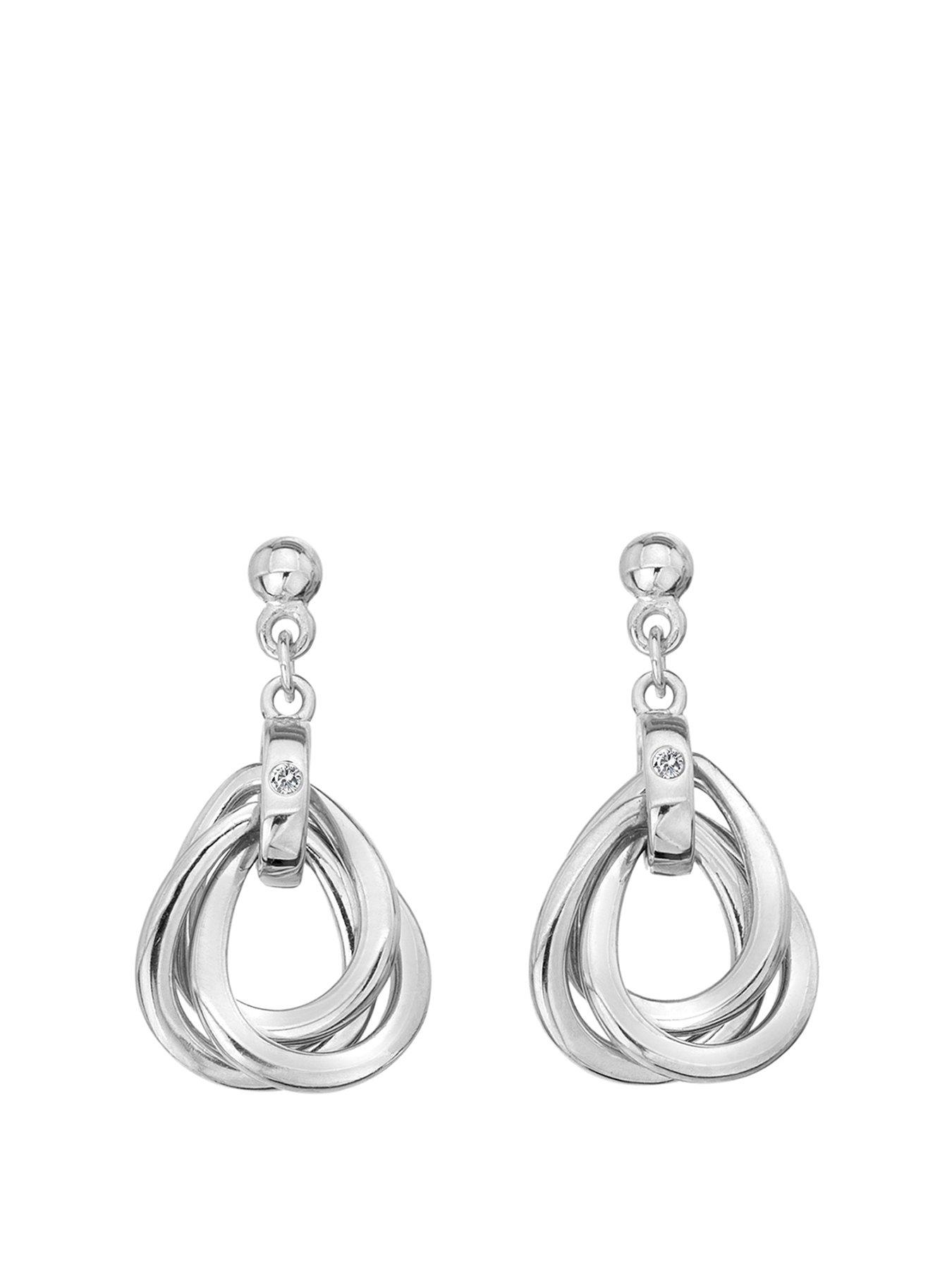 Product photograph of Hot Diamonds Trio Teardrop Earrings from very.co.uk