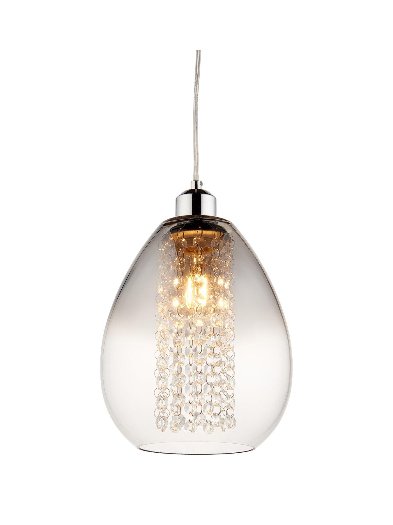 Product photograph of Very Home Alyssum Droplet Glass Easy Fit Shade from very.co.uk