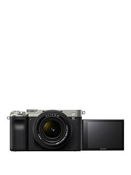 sony alpha 7 c full-frame mirrorless interchangeable lens camera with sony fe 28-60mm f4-5.6 zoom lens - silver