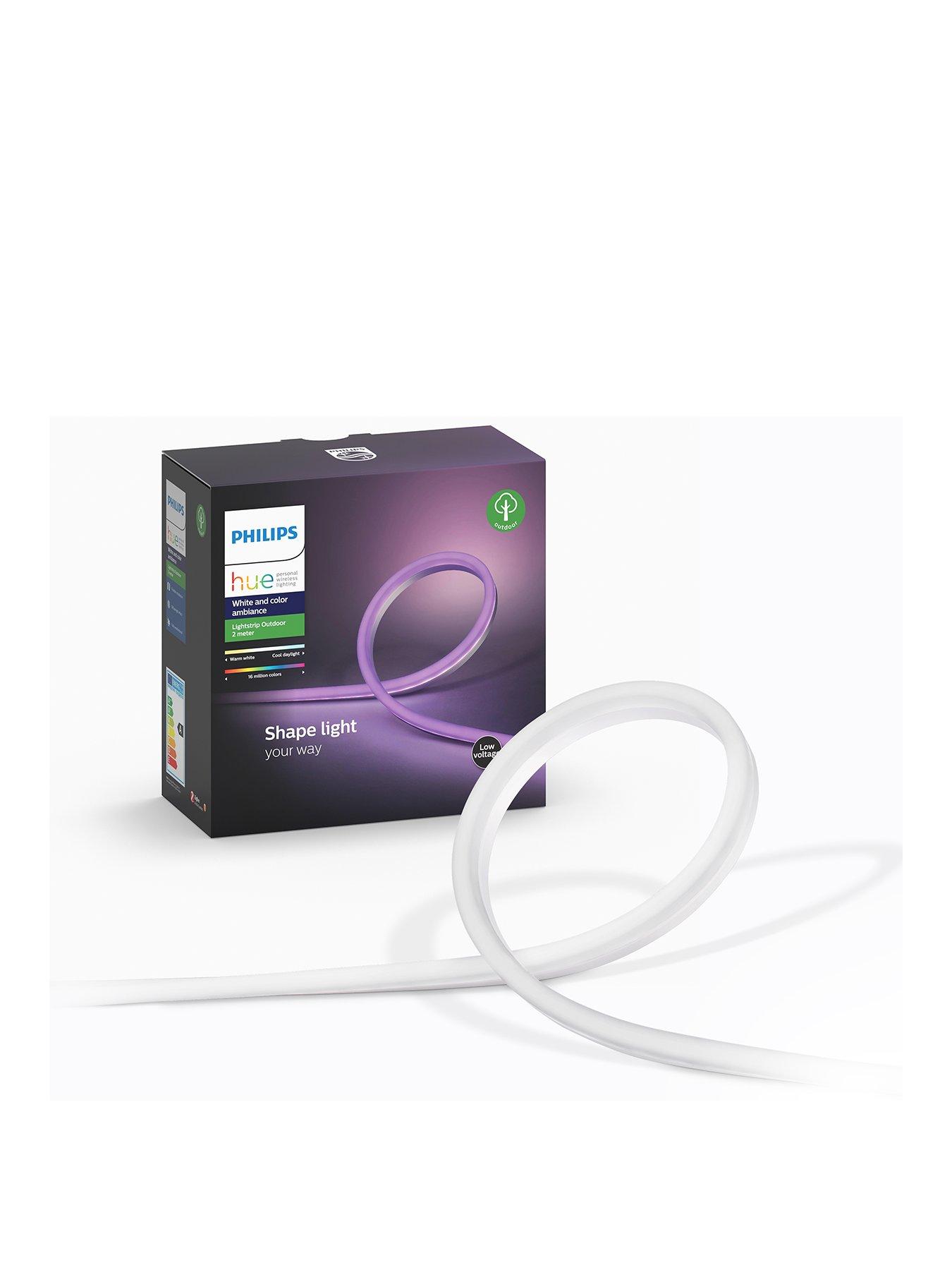 Product photograph of Philips Hue Hue Outdoor Lightstrip Bluetooth 2m from very.co.uk