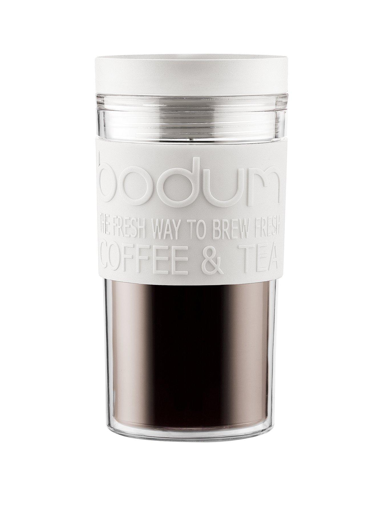 Bodum TRAVEL MUG: Travel Mug, Doppelwandig, Kunststoff, 0.35 l | Cremefarben